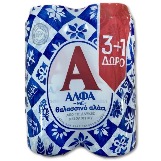 ΑΛΦΑ ΘΑΛΑΣΣΙΝΟ ΑΛΑΤΙ ΚΟΥΤΙ (ΠΚ-3+1*500ml)*6/ L 10KB / PAL 90KB