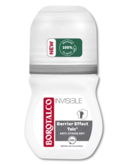 BOROTALCO ROLL ON ΑΠΟΣMHTIKO INVISIBLE 50ml*6ΤΕΜ/ΚΙΒ