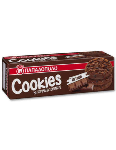 ΠΑΠΑΔΟΠΟΥΛΟΥ ΜΠΙΣΚ. COOKIES ΚΑΚΑΟ ΜΕ ΚΟΜΜΑΤΙΑ ΣΟΚΟΛΑΤΑΣ (2150) 180g*12