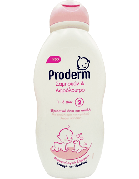 PRODERM ΣΑΜΠΟΥΑΝ & ΑΦΡΟΛΟΥΤΡΟ 1-3 ΕΤΩΝ  200ml*6TEM