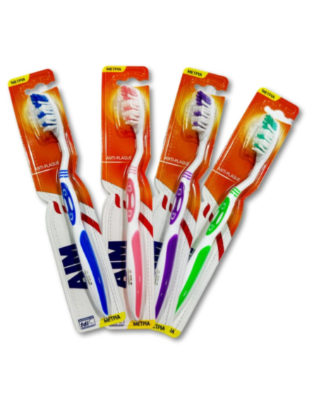 AIM ΟΔΟΝΤΟΒΟΥΡΤΣΑ ANTI PLAQUE METPIA *12ΤΕΜ/ΚΒ