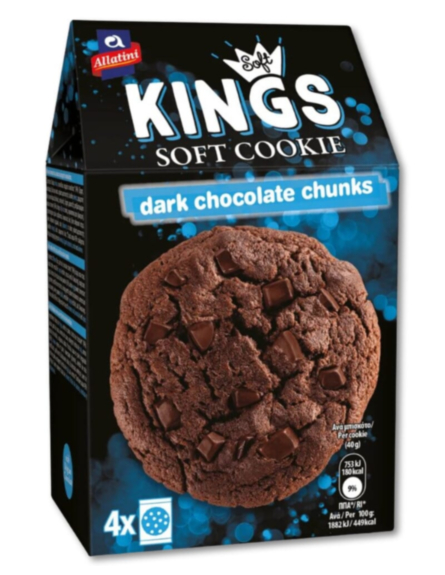 SOFTKINGS COOKIE DARK CHOCO 160gr*10/ L 12 ΚΙΒ