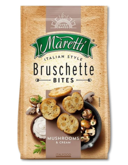 MARETTI BRUSCHETTE CHIPS MUSHROOMS & CREAM 70g*15ΤΕΜ/ΚΙΒ