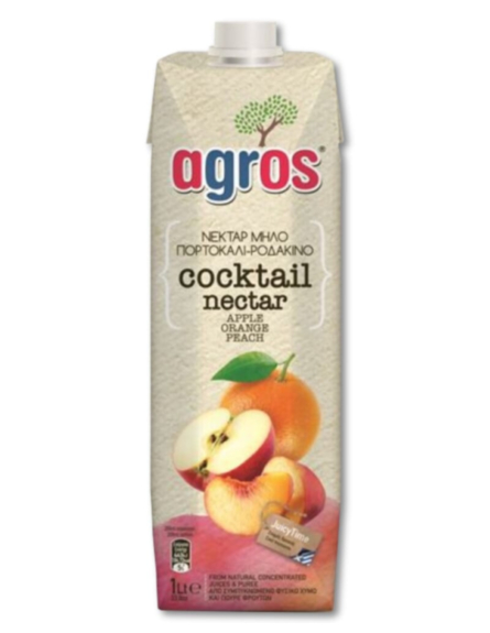 AGROS ΧΥΜΟΣ 3 ΦΡΟΥΤΑ  ΝΕΚΤΑΡ 1LT*12/ L 13KB / 78KB