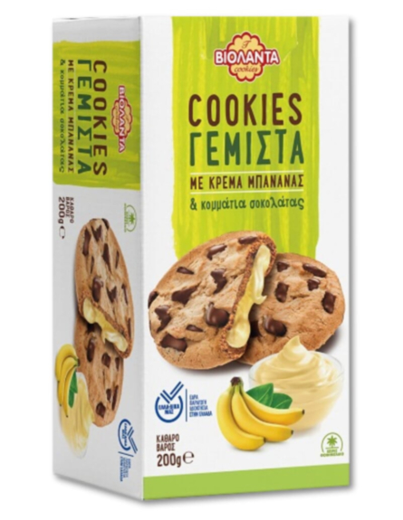 ΒΙΟΛΑΝΤΑ COOKIES ΓΕΜΙΣΤΑ ΜΕ ΚΡΕΜΑ ΜΠΑΝΑΝΑΣ Κ ΚΟΜΜ.ΣΟΚ.200gr*12/ L 12KB / PAL 110KB