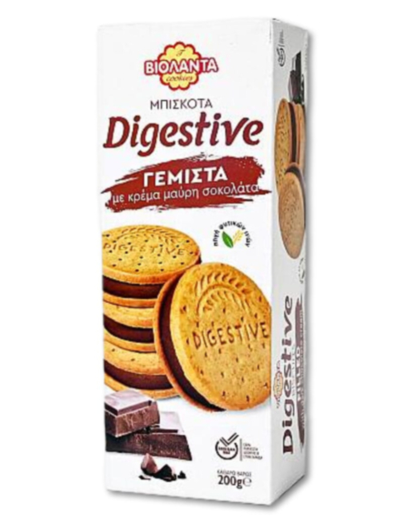 ΒΙΟΛΑΝΤΑ ΜΠΙΣΚΟΤΑ ΓΕΜΙΣΤΑ DIGESTIVE ΜΑΥΡΗ ΣΟΚΟΛΑΤΑ 200gr*12ΤΕΜ/ΚΙΒ
