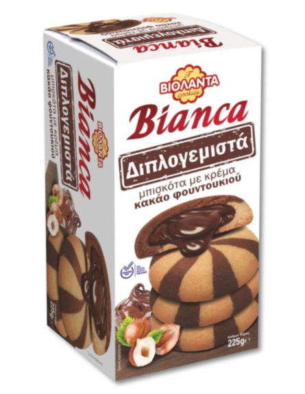 ΒΙΟΛΑΝΤΑ ΜΠΙΣΚΟΤΑ BIANCA ΚΑΚΑΟ ΔΙΠΛΟΓΕΜΙΣΤΑ 225g*12ΤΕΜ/ΚΒ
