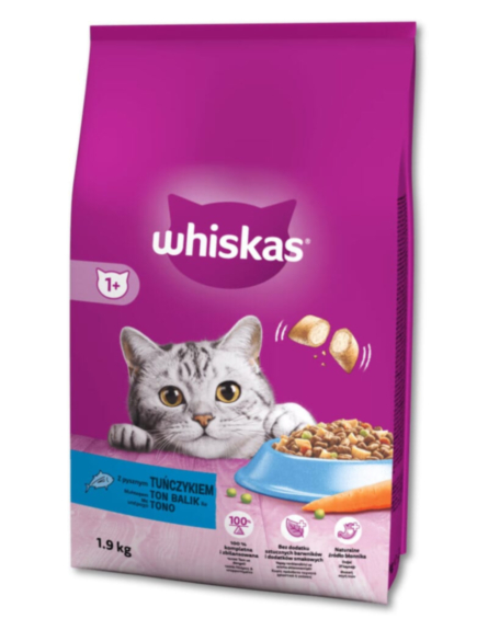 WHISKAS ΞΗΡΑ ΤΡΟΦΗ ΓΑΤΑΣ ΓΕΜΙΣΤΕΣ ΚΡΟΚΕΤΕΣ ΜΕ ΤΟΝΟ 1.9kg*6TEM/KB