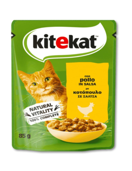 KITEKAT ΤΡΟΦΗ ΓΑΤΑΣ ΚΟΤΟΠΟΥΛΟ ΣΕ ΣΑΛΤΣΑ 85gr*28TEM/KB