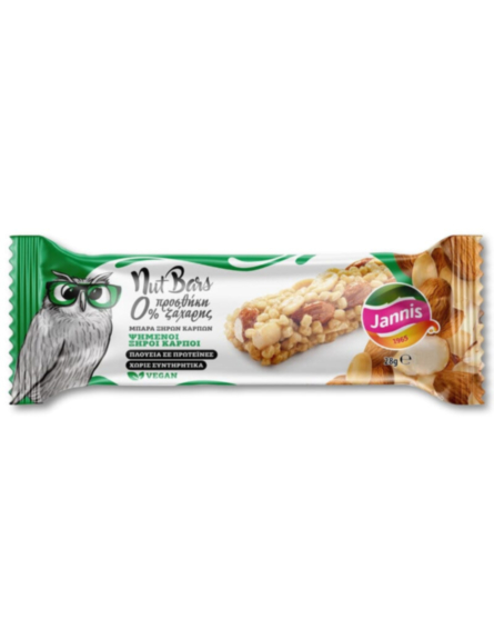 JANNIS ΜΠΑΡΑ ΠΡΩΤΕΙΝΗΣ ΞΗΡΩΝ ΚΑΡΠΩΝ 0% ΖΑΧΑΡΗ 28gr*10ΤΕΜ/DIS / 12DIS/KIB