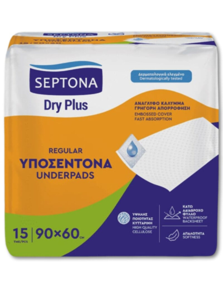 SEPTONA ΥΠΟΣΕΝΤΟΝΟ DRY PLUS 90x60 (ΠΚ-15τεμ)*6/ L 8 KB / PAL 24KB