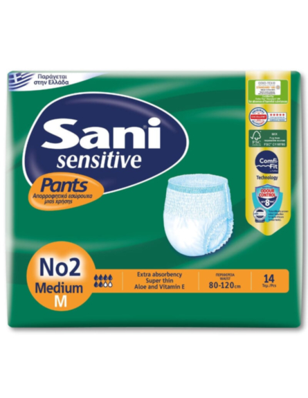 SANI SENSITIVE PANTS MEDIUM No2(ΠΚ-14ΤΕΜ)*4/L 6 KB / PAL 36 KB