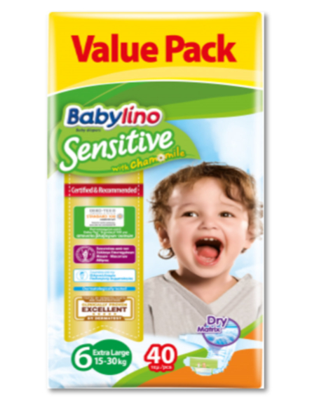 BABYLINO SENSITIVE No6 EX-LARGE (ΠΚ-38)*5 / L 6KB/ PAL 24KB