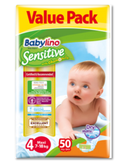 BABYLINO SENSITIVE No4 MAXI (ΠΚ-50)*5 / L 6KB/ PAL 24KB