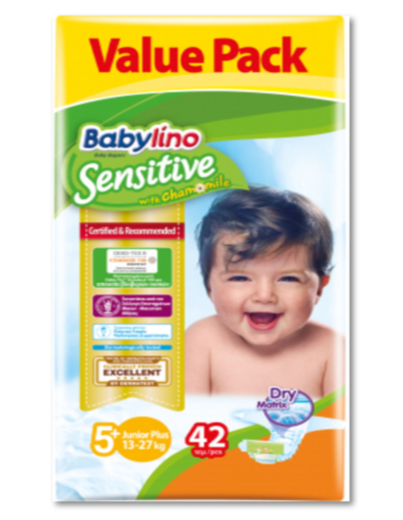 BABYLINO SENSITIVE No5+ JUNIOR PLUS (ΠΚ-42)*5/ L 6KB/ PAL 24KB