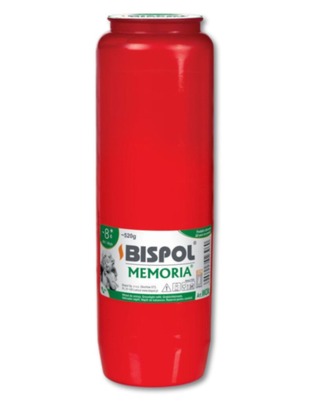 BISPOL ΚΕΡΙ ΑΦΙΕΡΩΣΗΣ MEMORIA 8 ΩΡΩΝ ΚΟΚΚΙΝO 16ΤΕΜ/ΚΙΒ