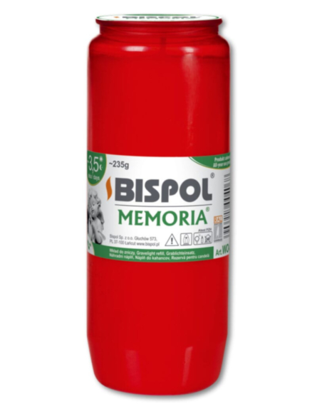 BISPOL ΚΕΡΙ ΑΦΙΕΡΩΣΗΣ MEMORIA 4 ΩΡΩΝ ΚΟΚΚΙΝO 24ΤΕΜ/ΚΙΒ