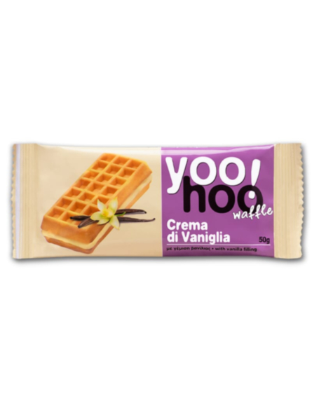 YOOHOO WAFFLE ΜΕ ΓΕΜΙΣΗ ΚΡΕΜΑ ΒΑΝΙΛΙΑ 50gr*12TEM/KB