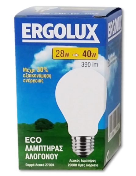 ERGOLUX ΛΑΜΠΑ ΑΛΟΓΟΝΟΥ ΛΕΥΚΗ Ε27 28W 4000Κ 10ΤΕΜ/DIS- 10DIS/KIB