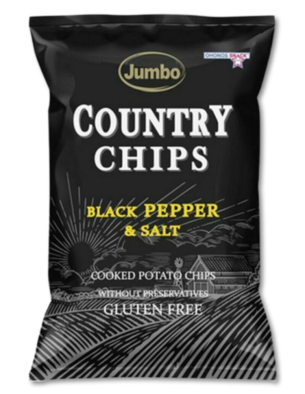 JUMBO COUNTRY CHIPS ΜΕ ΑΛΑΤΙ & ΠΙΠΕΡΙ 150gr*20