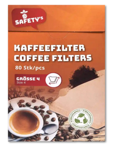SAFETY'S ΦΙΛΤΡΑ ΚΑΦΕ (ΠΚ-80τεμ) 1x4 *20ΤΕΜ/ΚΒ