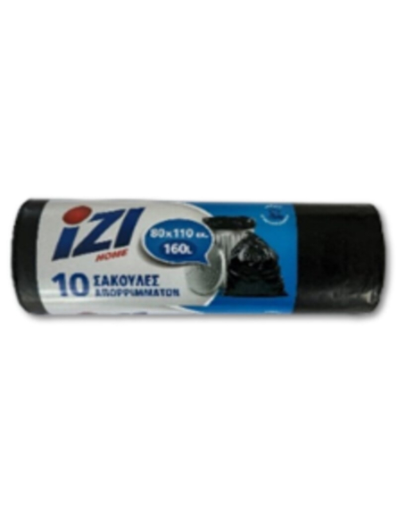 IZI ΣΑΚΟΥΛΕΣ ΑΠΟΡ/ΤΩΝ ΜΑΥΡΕΣ 160L (80 x 110cm) (ΠΚ-10ΤΕΜ)*15ΤΕΜ/ΚΙΒ