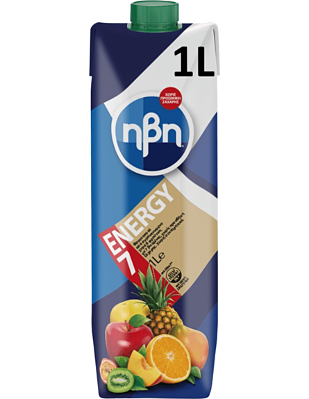 ΗΒΗ ENERGY 7 ΦΡΟΥΤΑ ΜΠΛΕ 100% 1LT *12/ L 13KB / PAL 78KB