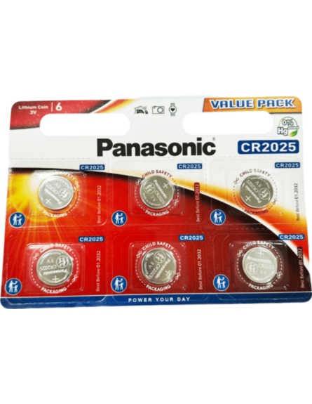PANASONIC ΜΠΑΤΑΡΙΑ ΛΙΘΙΟΥ CR-2025 - ΚΟΥΜΠΙ*20TEM (BLISTER 6 ΤΕΜΑΧΙΩΝ)