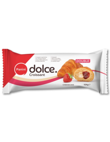 ΚΡΟΥΑΣΑΝ PANINI DOLCE DOUBLE ΓΕΜΙΣΗ ΚΡΕΜΑ ΒΑΝΙΛΙΑ & ΜΑΡΜΑΛΑΔΑ ΦΡΑΟΥΛΑ 104gr*20ΤΕΜ/ΚΙΒ