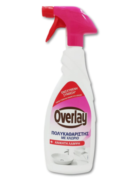 OVERLAY SPRAY ΠΟΛΥΚΑΘΑΡΙΣΤΗΣ ΧΛΩΡΙΟ ΑΝΤΛΙΑ ΚΟΥΖΙΝΑΣ 650ml*12 / L 12KB / PAL 36KB