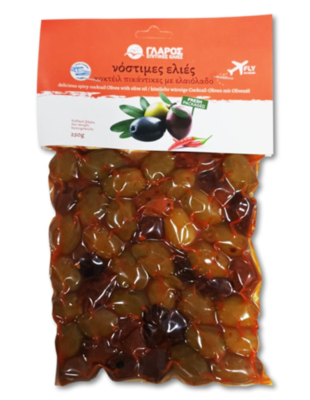 ΓΛΑΡΟΣ ΕΛΙΕΣ ΚΟΚΤΕΙΛ ΠΙΚΑΝΤΙΚΕΣ VAC 250gr*12 ΤΕΜ / ΚΙΒ