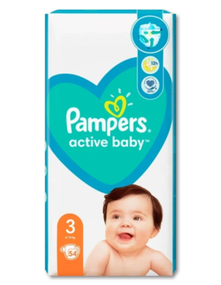 PAMPERS ACTIVE B.No3 (6-10Kg) ΠΚ-54*3/ L 7ΚΙΒ / PAL 42KB