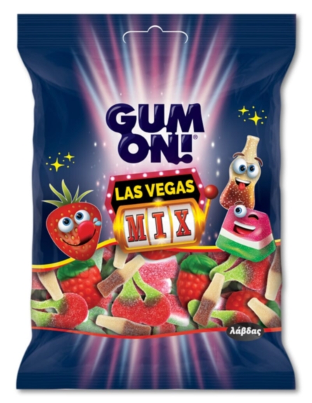 GUM ON ΖΕΛΕΔΑΚΙΑ LAS VEGAS MIX 80g*16ΤΕΜ/ΚΙΒ