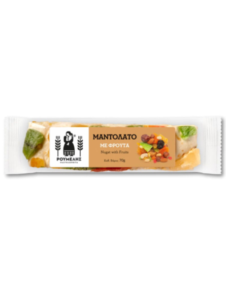 ΡΟΥΜΕΛΗΣ ΜΑΝΤΟΛΑΤΟ ΜΕ ΦΡΟΥΤΑ 70g*10ΤΕΜ/DIS