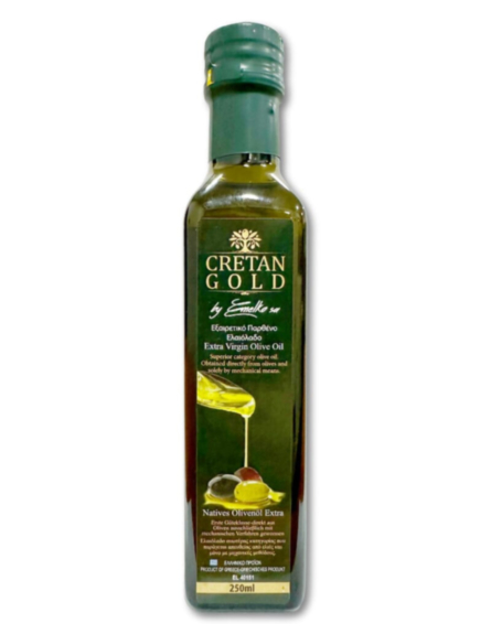 ΕΛΑΙΟΛΑΔΟ ΕΞΑΙΡ.ΠΑΡΘΕΝΟ CRETAN GOLD ΓΥΑΛΙΝΟ 250ml*12TEM/KB