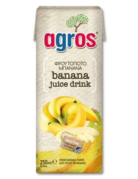 AGROS ΧΥΜΟΣ ΜΠΑΝΑΝΑ ΝΕΚΤΑΡ 250ml*27/ L 12KB / PAL 120KB