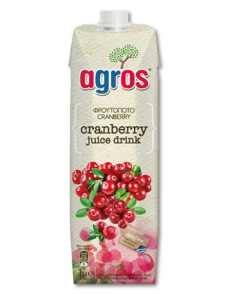 AGROS ΧΥΜΟΣ CRANBERRY 1LT*12/ L 13KB / PAL 78KB