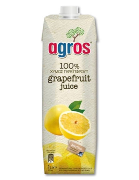 AGROS ΧΥΜΟΣ ΓΚΡΕΙΠΦΡΟΥΤ Φ.Χ. (100%) 1LT*12/ L 13KB / 78KB