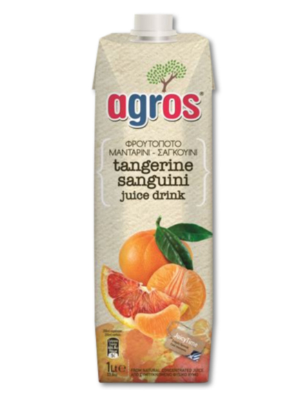 AGROS ΧΥΜΟΣ ΜΑΝΤΑΡΙΝΙ-ΣΑΓΚΟΥΙΝΙ 1LT*12/ L 13KB / 78KB