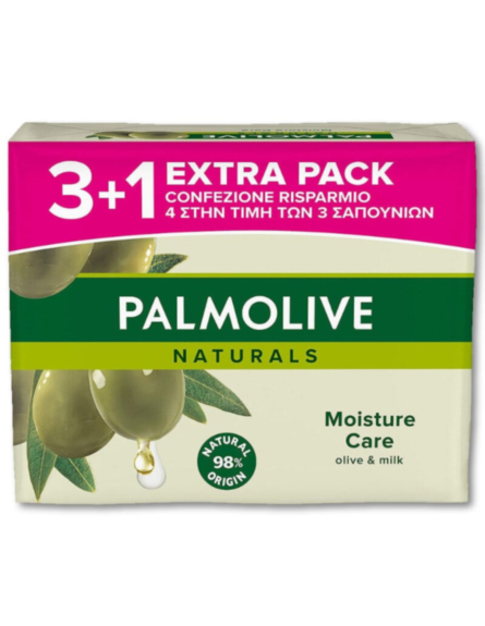 PALMOLIVE ΣΑΠΟΥΝΙ ΠΛΑΚΑ ΠΡΑΣΙΝΟ 90gr (ΠΚ - 3+1Δ)*18 TEM/KIB