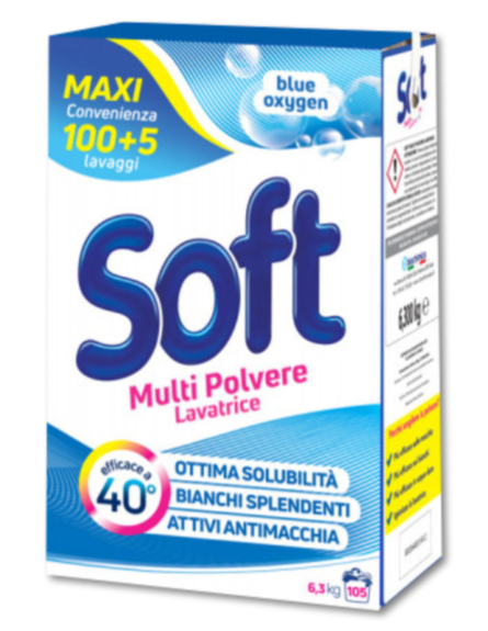 SOFT ΣΚΟΝΗ ΠΛΥΝΤ. BLUE OXIGEN (6.3kg) 105ΜΖ / L 30TEM / PAL 120TEM