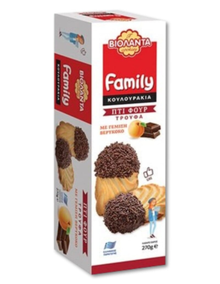 ΒΙΟΛΑΝΤΑ ΜΠΙΣΚΟΤΑ FAMILY ΠΤΙ-ΦΟΥΡ ΤΡΟΥΦΑ ΜΕ ΓΕΜΙΣΗ ΒΕΡΙΚΟΚΟ 270g*15ΤΕΜ/ΚΒ