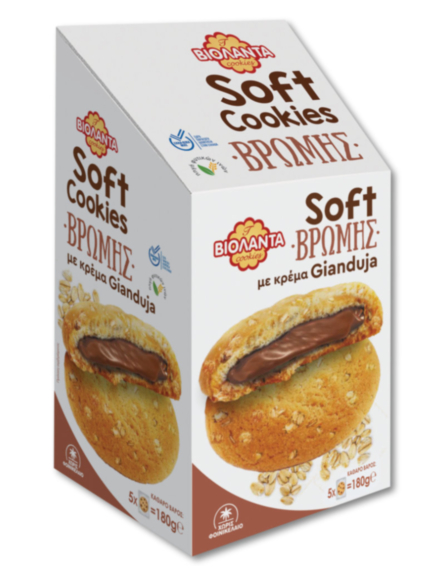ΒΙΟΛΑΝΤΑ SOFT COOKIES ΒΡΩΜΗΣ ΓΕΜΙΣΤΑ ΜΕ GIANDUIA 180g *12/ L 12KB / PAL 110KB
