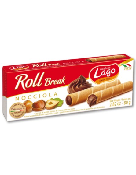 LAGO ROLL BREAK ΜΕ ΠΡΑΛΙΝΑ ΦΟΥΝΤΟΥΚΙΟΥ 80g*24