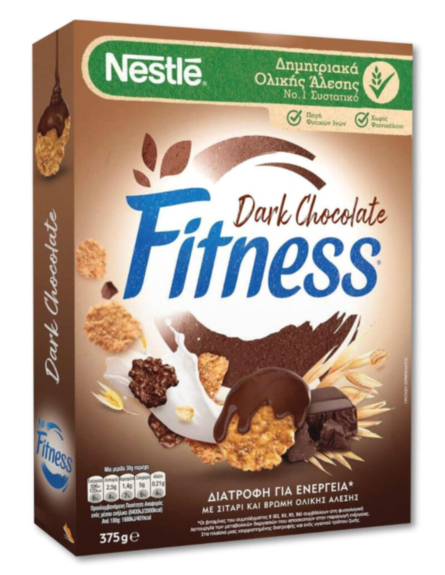 FITNESS ΔΗΜΗΤΡΙΑΚΑ DARK CHOCOLATE ΟΛ.ΑΛΕΣΗΣ 375g*16/L 6KB /PAL 48KB