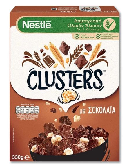 CLUSTERS ΔΗΜΗΤΡΙΑΚΑ ΟΛ.ΑΛΕΣΕΩΣ ΣΟΚΟΛΑΤΑ 325g*16ΤΕΜ/ΚΒ  48 PAL