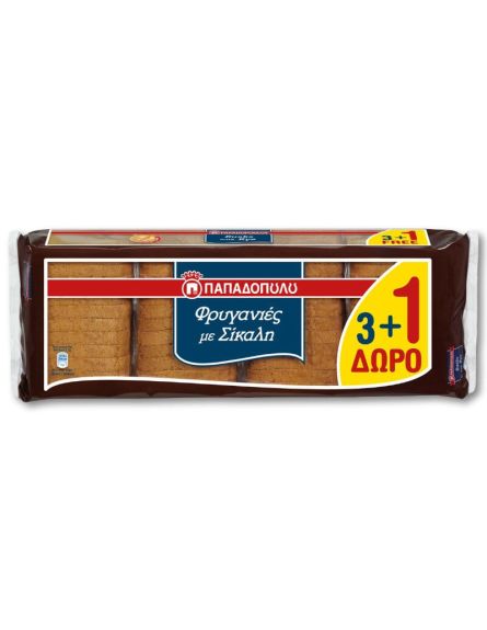 ΠΑΠΑΔΟΠΟΥΛΟΥ ΦΡΥΓΑΝΙΕΣ ΣΙΚΑΛΕΩΣ 80g(3+1 ΔΩΡΟ)*12/ L 6KB / PAL 36KB