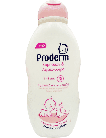 PRODERM ΣΑΜΠΟΥΑΝ & ΑΦΡΟΛΟΥΤΡΟ 1-3 ΕΤΩΝ  200ml*6TEM