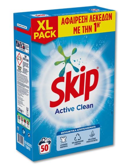 SKIP ΣΚΟΝΗ ACTIVE CLEAN (50ΜΖ) 3,25kg / L 39KB / PAL 156KB