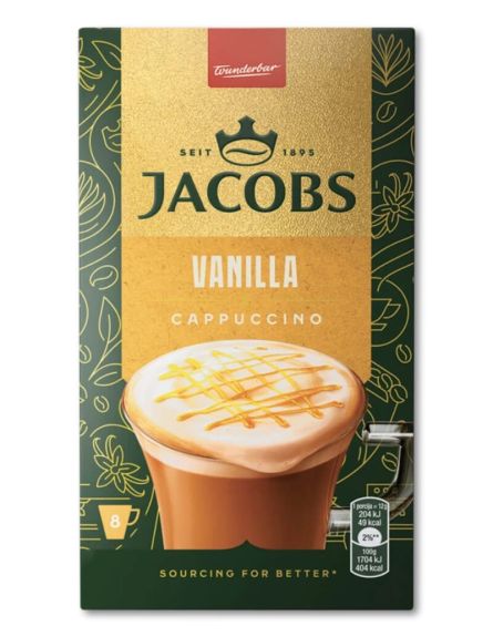 JACOBS ΚΑΦΕΣ CAPPUCCINO VANILLA (8x12 gr)*10 ΤΕΜ / ΚΙΒ